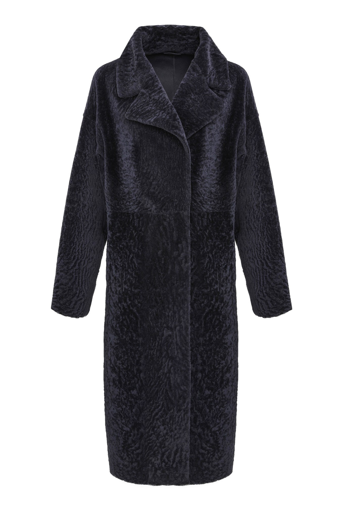Manteau court réversible en peau d'agneau texturée